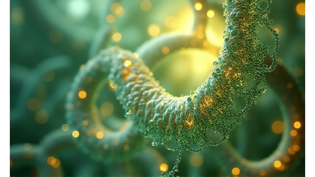 Abstract depiction of gut microbiome, representing its link to longevity.
